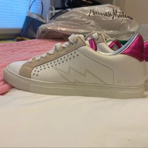 Zadig and Voltaire lighting bolt leather sneaker